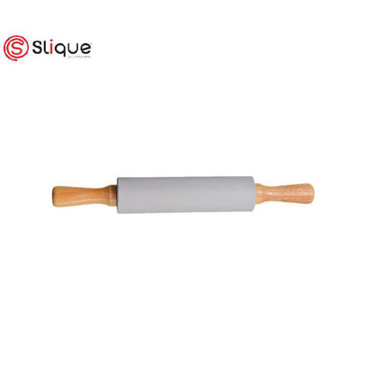 Picture of SLIQUE Premium Wood + Silicone Rolling Pin Baking Accessories Amazing Gift Idea For Any Occasion