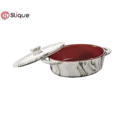 Picture of SLIQUE Marble Oval Mini Baking Dish 200ml with Lid