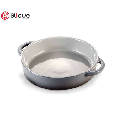 Picture of SLIQUE Premium Round Marble Glass Baking Dish 1400ml Amazing Gift Idea For Any Occasion