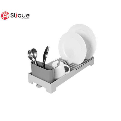 Picture of SLIQUE Dish Rack - Grey -Best Gift for Mother/Gift for Wife/Birthday Gift/Anniversary Gift./Wedding Gift