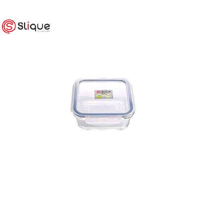 Picture of SLIQUE Square Glass Food Container - Leak Proof - Lunch Box Set - Best Gift for all Occasion/Birthday Gift