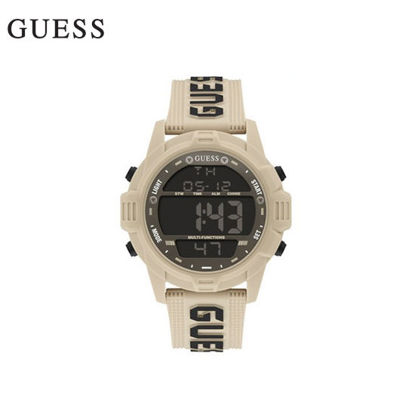 Picture of Guess Charge Beige Rubber Watch For Men GW0050G5