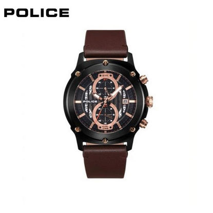 Picture of Police Brown Leather Watch For Men PPL15917JSB02A