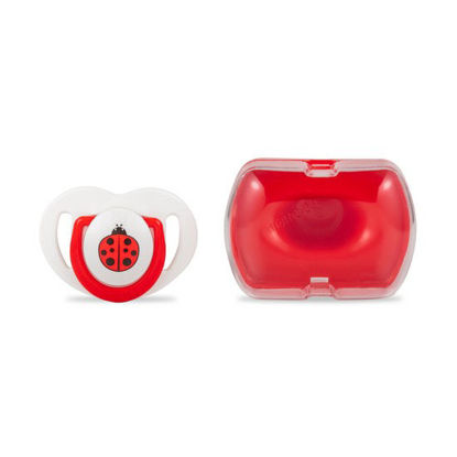 Picture of Mamajoo Silicone Orthodontic Soother & Storage Box LadybugRed 0+months  1pc