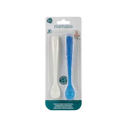 Picture of Mamajoo Feeding Spoon w/ Storage Box Blue