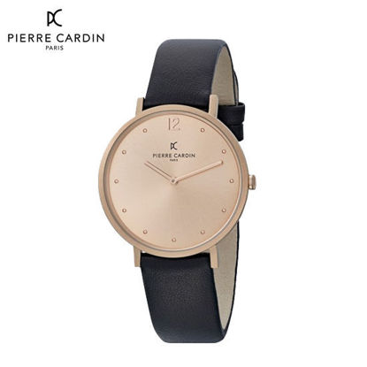 Picture of Pierre Cardin Belleville Simplicity All Rose Gold Black Leather Watch 39 mm