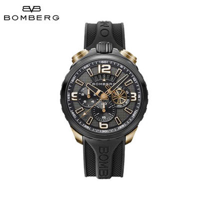 Picture of Bomberg Bolt-68 Heritage Black Steel and Gold Watch 45 mm
