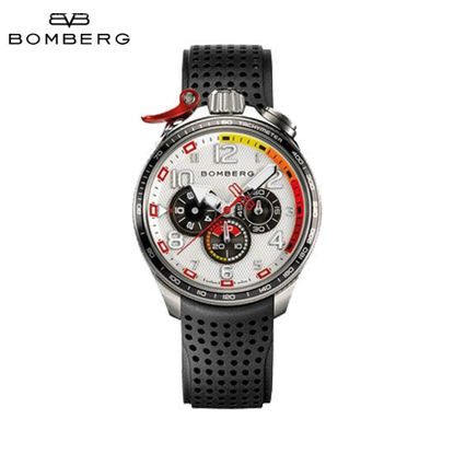 Picture of Bomberg Bolt-68 Racing White & Black Rubber Watch 44 mm