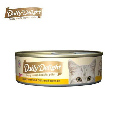 Picture of Daily Delight Pure Skipjack Tuna White & Chicken with Baby Clam 80g