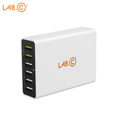 Picture of LAB.C X6 6-Port USB Wall Charger QC 3.0, 60W, 3.6-6V, 3A - White