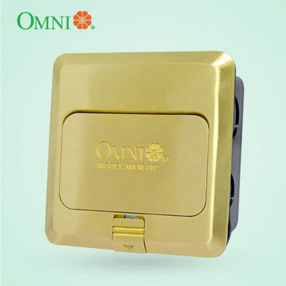 Picture of Omni WFM-002 Duplex Floor Mounted Outlet Square (Gold) 16A 250V