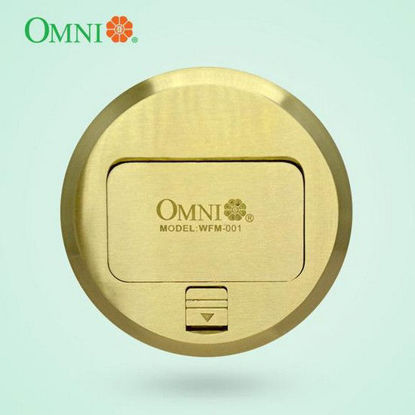 Picture of Omni WFM-001 Duplex Floor Mounted Outlet Round (Gold) 16A 250V