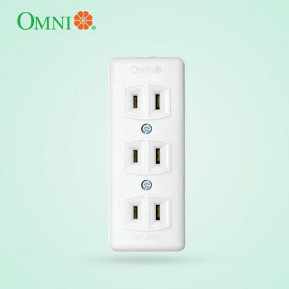 Picture of Omni STO-003 Spring Type Outlet 10A 250V 3 Gang
