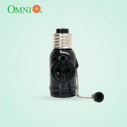 Picture of Omni E27-712 Chain Pull Socket with 2 Flatpin Outlets 3A 250V