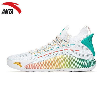 Picture of Anta Klay Thompson Basketball Shoes for Men - White/Green/Red