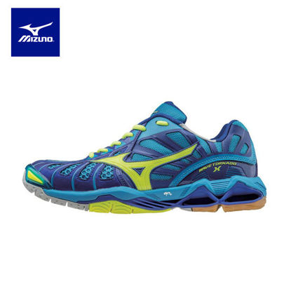 Picture of Mizuno Wave Tornado X Volleyball Shoes for Unisex  - Blue /Yellow