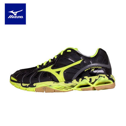 Picture of Mizuno Wave Tornado X Volleyball Shoes for Unisex - Black/Yellow