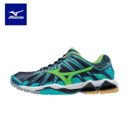 Picture of Mizuno Wave Tornado X2 Volleyball Shoes for Unisex - Navy Blue/Green