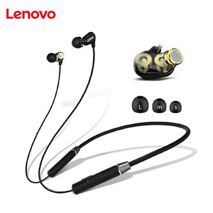 Picture of Lenovo HE08 Dual Dynamic Neckband Bluetooth Headset - Black