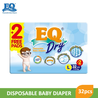 Picture of EQ Dry Tape Diaper Large 32s - 060881
