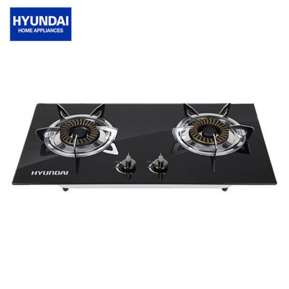 Picture of Hyundai HG-G401K Double Burner Tempered Glass Top Gas Stove/Built-in Hob