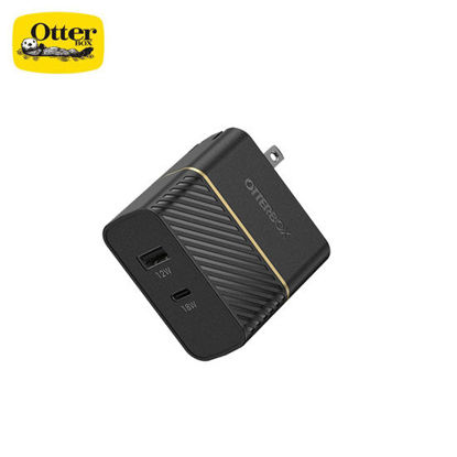 Picture of OtterBox USB-C and USB-A Fast Charge Dual Port Wall Charger 30W Combined - Black