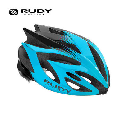 Picture of Rudy Project Helmet Rush Azur Large Mountain Bike Outdoor Bicycle Sports Black Shiny