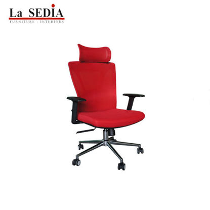 Picture of La Sedia NC-606ABLKRED Executive Office Chair