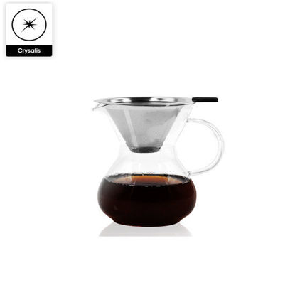 Picture of CRYSALIS Premium Pour Over Coffee Maker 400 ml | 13.5 oz Borosilicate Glass Carafe
